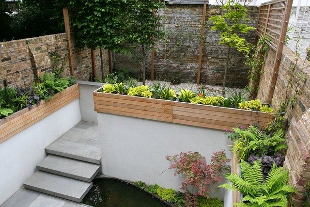 modern garden layout levels bins