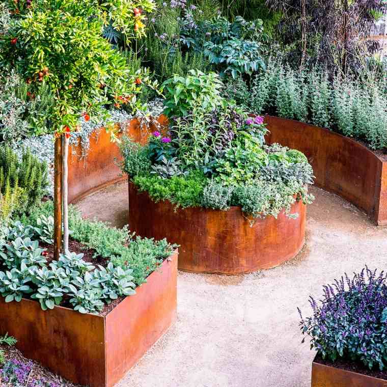 landscaping modern garden corten