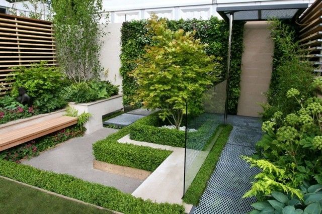 modern garden layout plants delimit