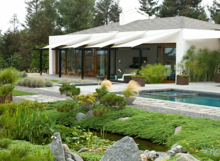 model landscaped garden pool