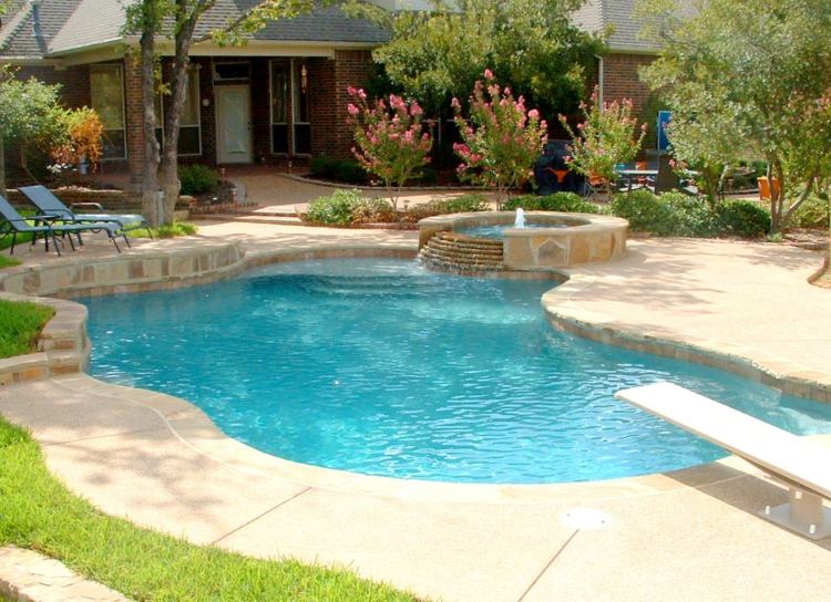 landscaping pool fountain design