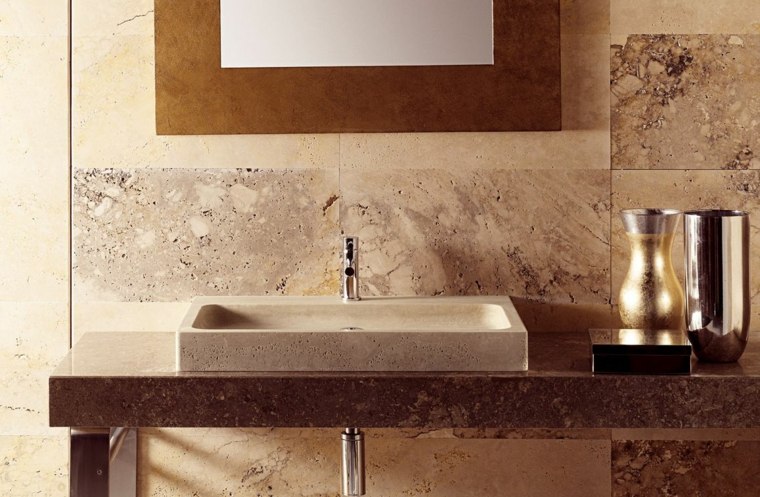 bathroom wall covering white travertine