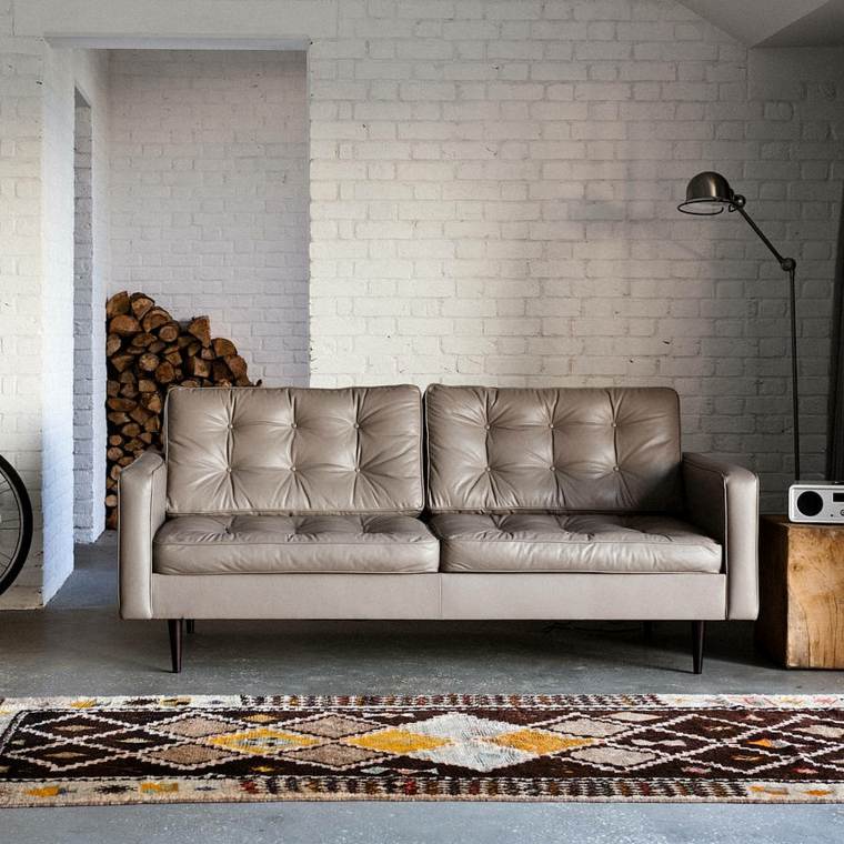 taupe leather sofa living room decoration