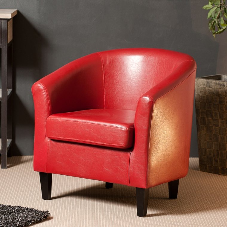 armchair cabriolet modern red leather design idea living room furniture