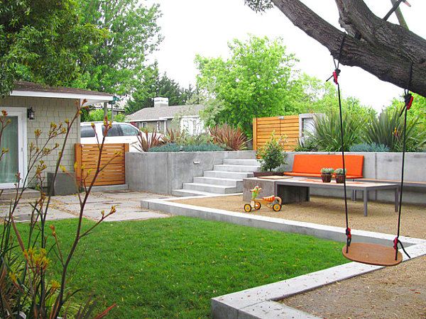 small contemporary garden child amenities