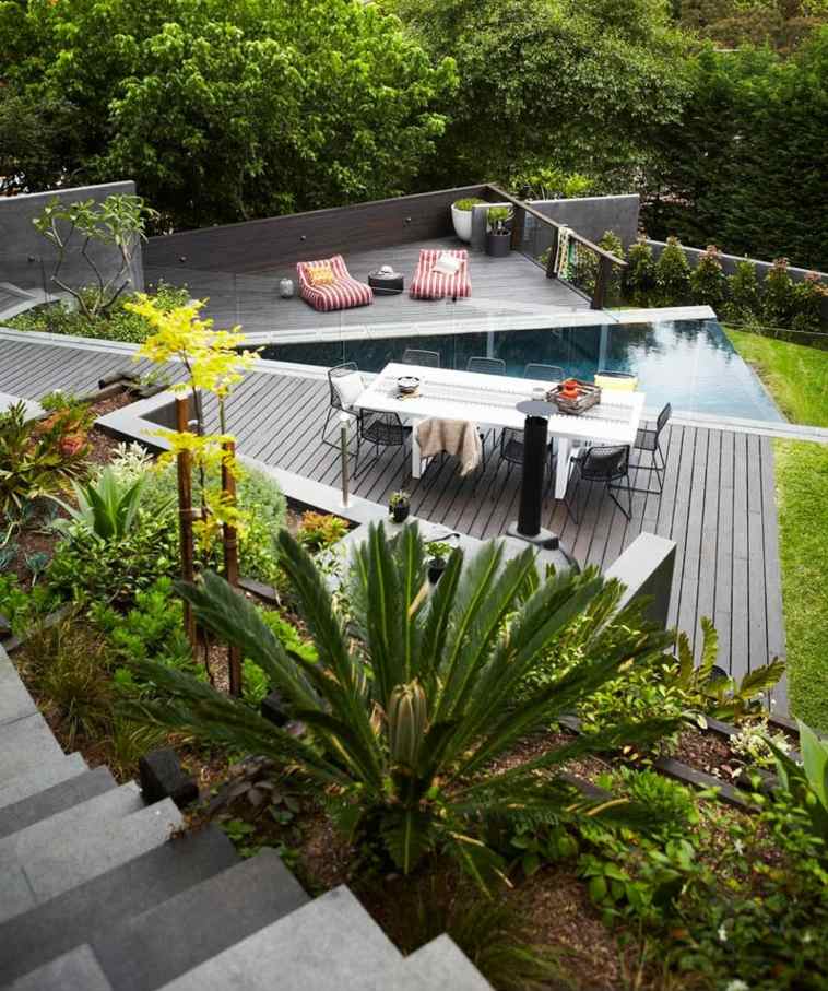 luaran halaman landskap idea outdoor kolam luar furniture ottomans