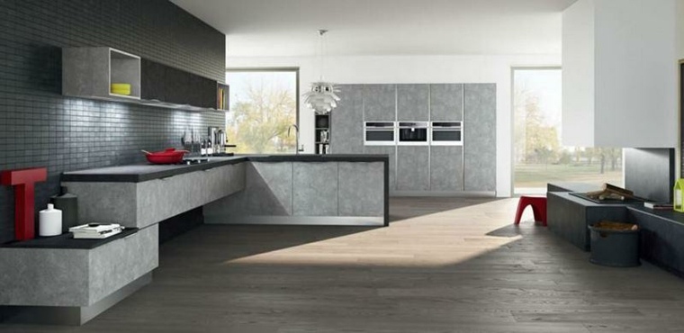 kitchen idea arrange gray interior trend deco furniture parquet wood