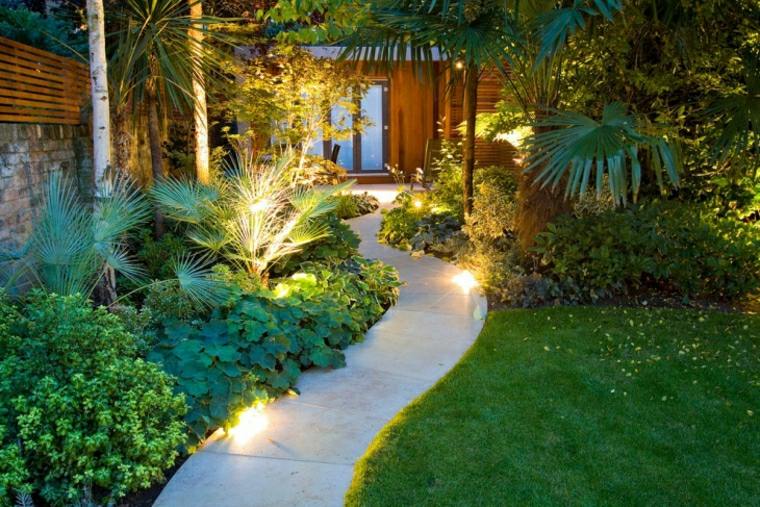 arrange a garden path curved tiled floor