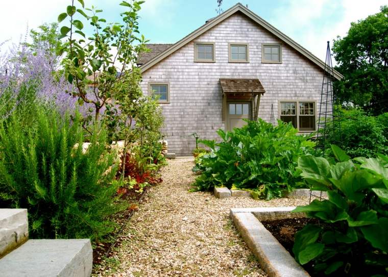 develop a kitchen garden path gravel pebbles