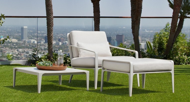 create an outdoor terrace furniture design chaise longue