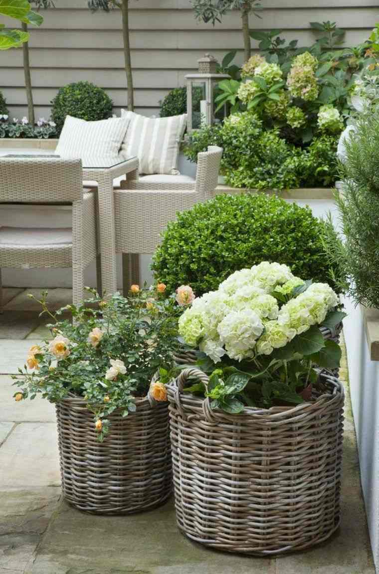 how to develop a terrace idea original cache pot basket deco small garden