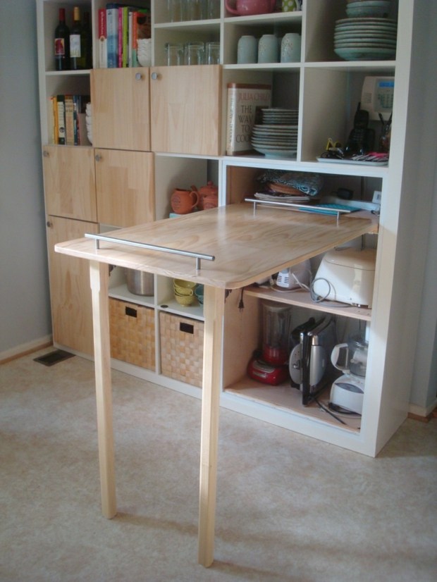 ames handy hidden table as closet