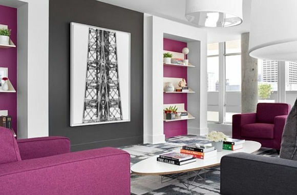 furniture living room purple gray idea