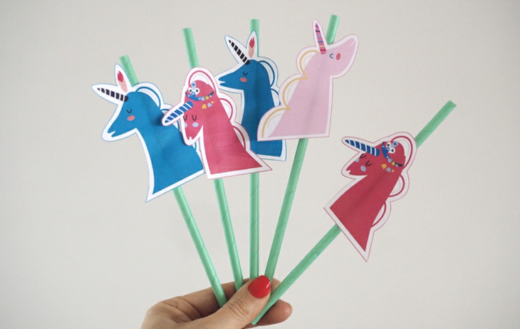 deco birthday idea unicorn anniv deco child straw diy