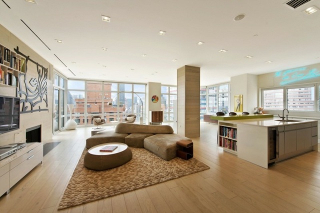 modern apartment living room wood
