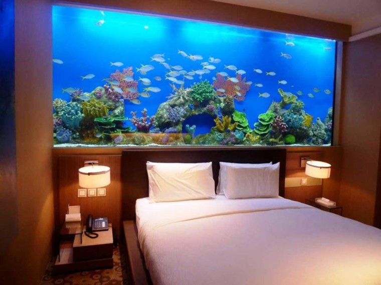 aquarium bedroom interior lighting idea landscaping