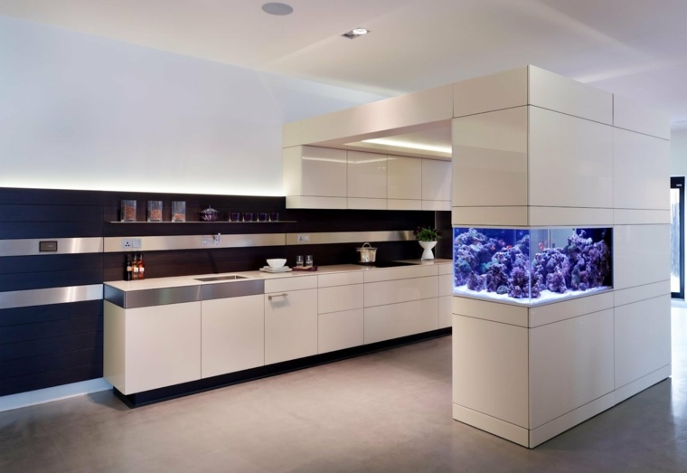 minimalistiskt akvarie dekoration kök