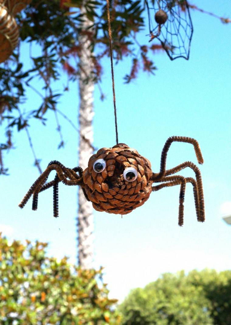 pine cones interior decoration idea spider character