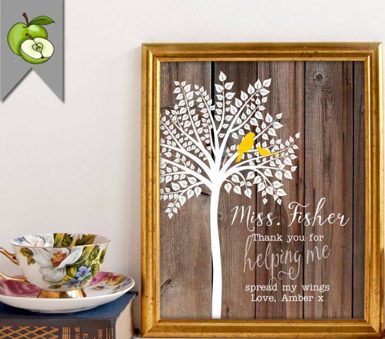 Tree-a-wedding-footprint-wood-frame-decoration Photo