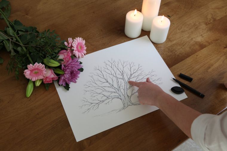 Tree-a-bröllops fotavtryck-deco-diy-wedding-idee