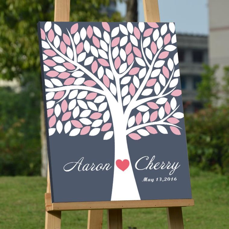 Tree-a-wedding-footprint-painting-canvas-model