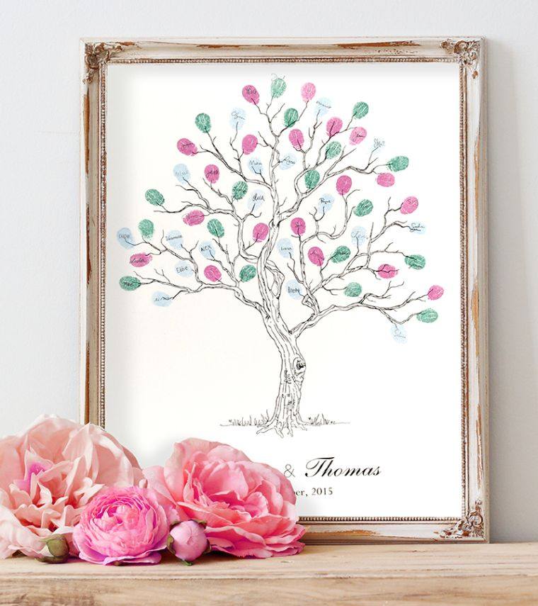 Tree-a-footprint-marriage-romantic pastel-colored