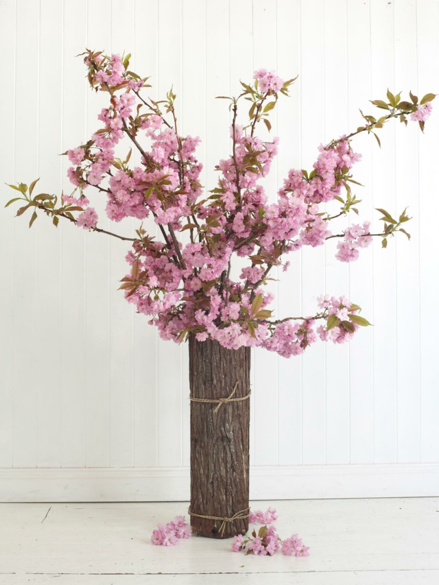 deco idé blomstret foråret buket blomster japansk træ