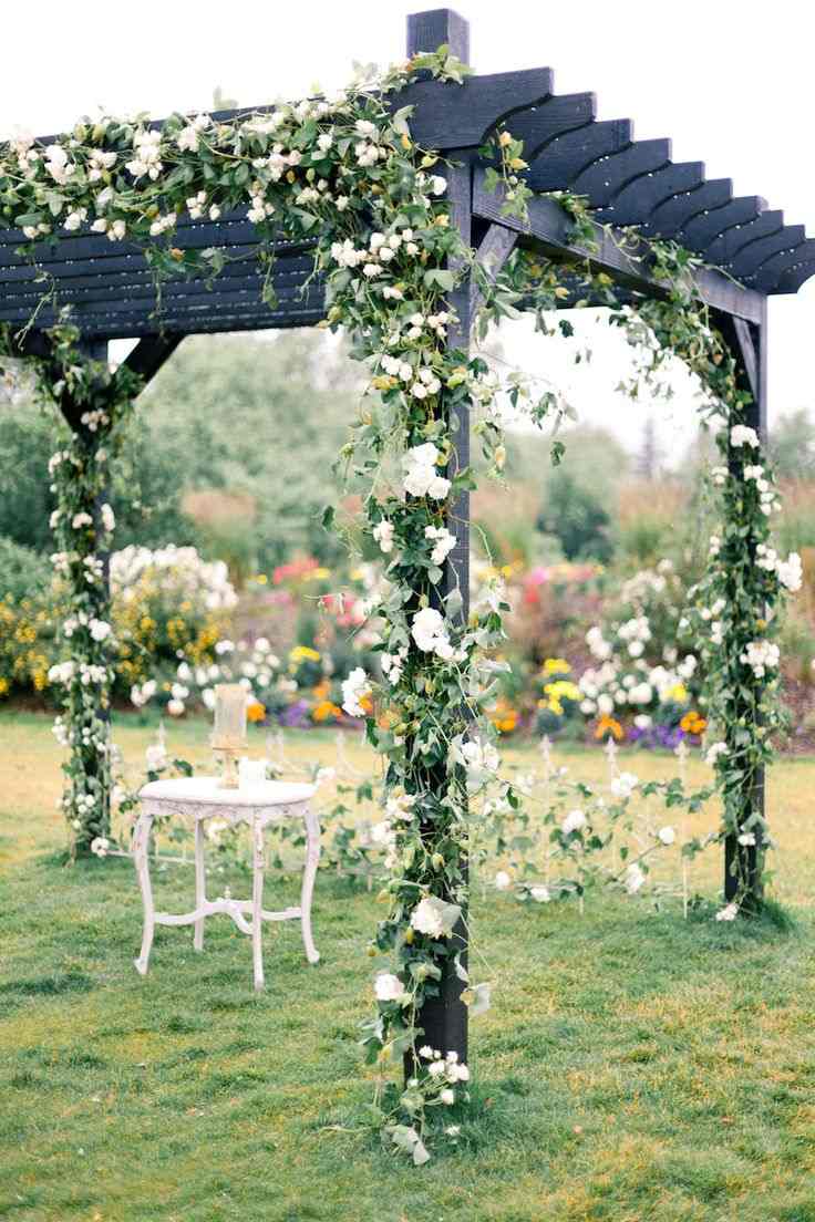 wooden pergola wedding arch