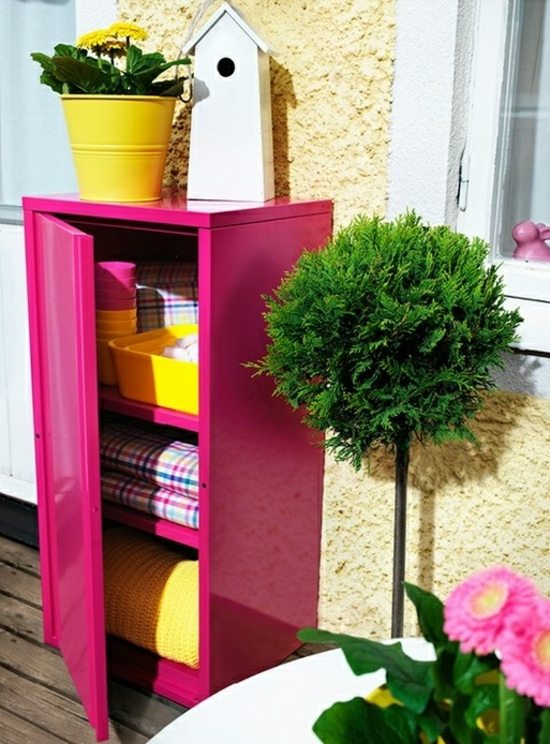 balcony - pink wardrobe