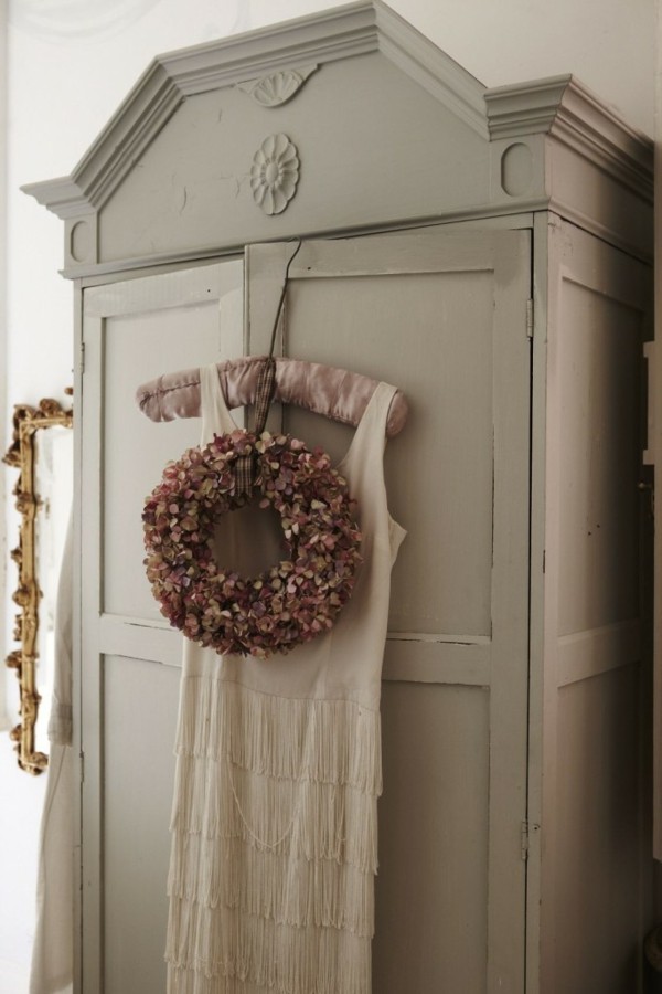 aged white shabby chic wardrobe