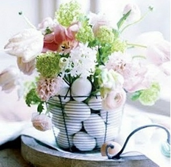 deco arrangement blomster egg