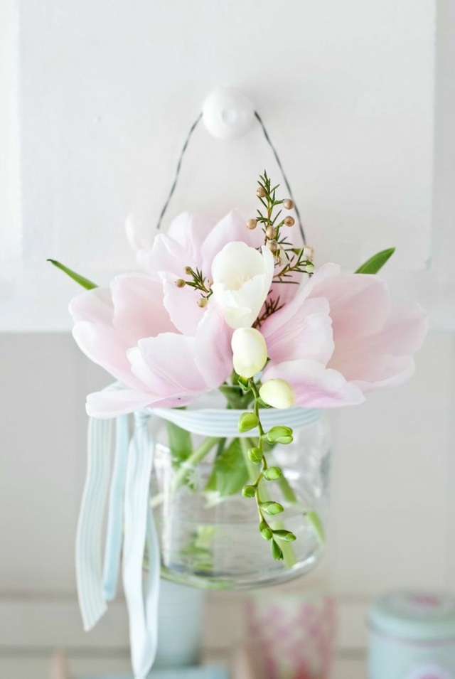 pink spring floral arrangement