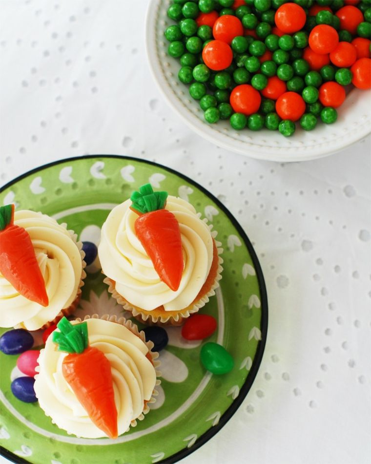 easter table deco idea wortel cupcake