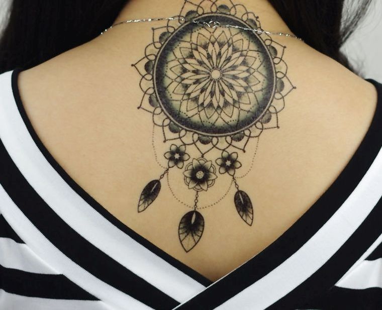 dream-catcher tattoo-neck inspiration Photo