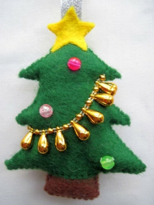 Krismas pokok brico idea deco glitter hijau yang berbeza