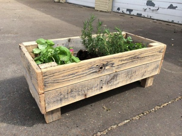 flower bin wood recycle