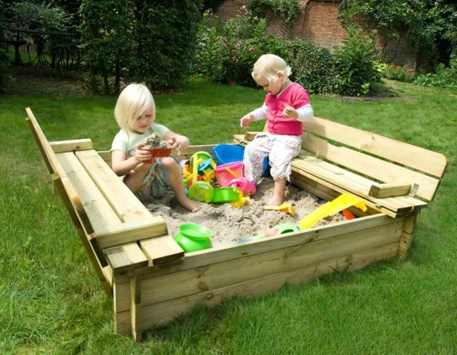 kids garden playground games sandbox wooden original idea