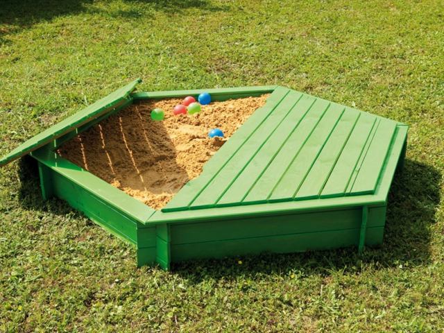 play area garden child wooden sandbox