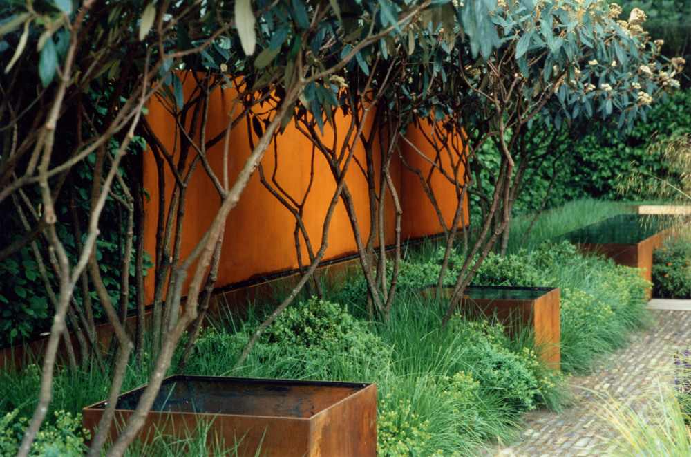 corten steel flowerbeds garden