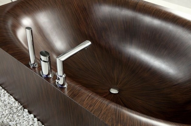 contemporary style wooden bathtub