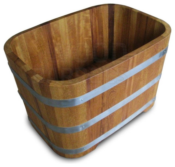 modern wood bathtub