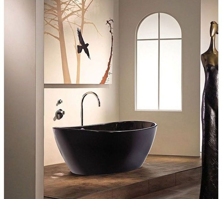 black round tub design oriental bathroom