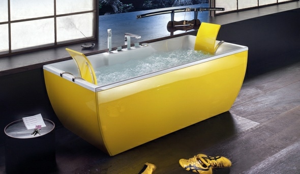 ultra modern yellow bathtub
