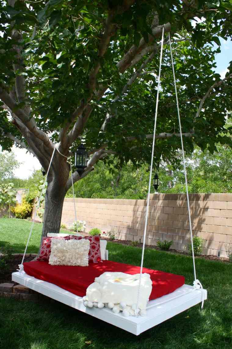 white garden swing design