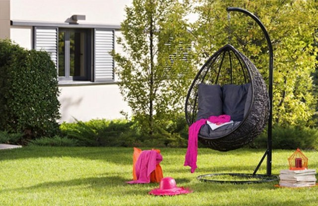 black design garden swing