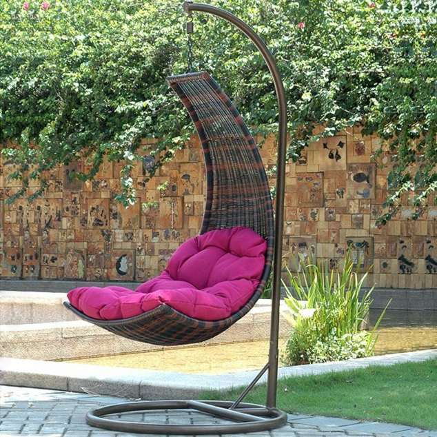 garden swing resin braided hanging cushion