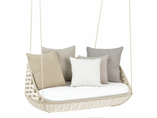 two seater swing with cushions