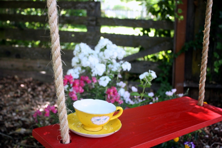 swing child wood tinker child games garden