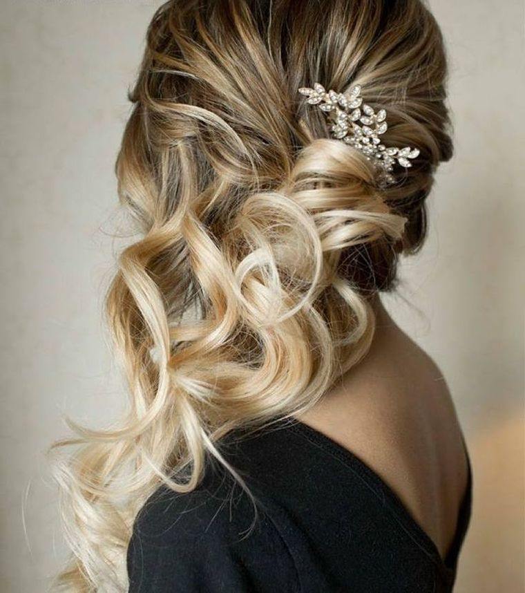 shaded sweep blonde idea hairstyle wedding long hair