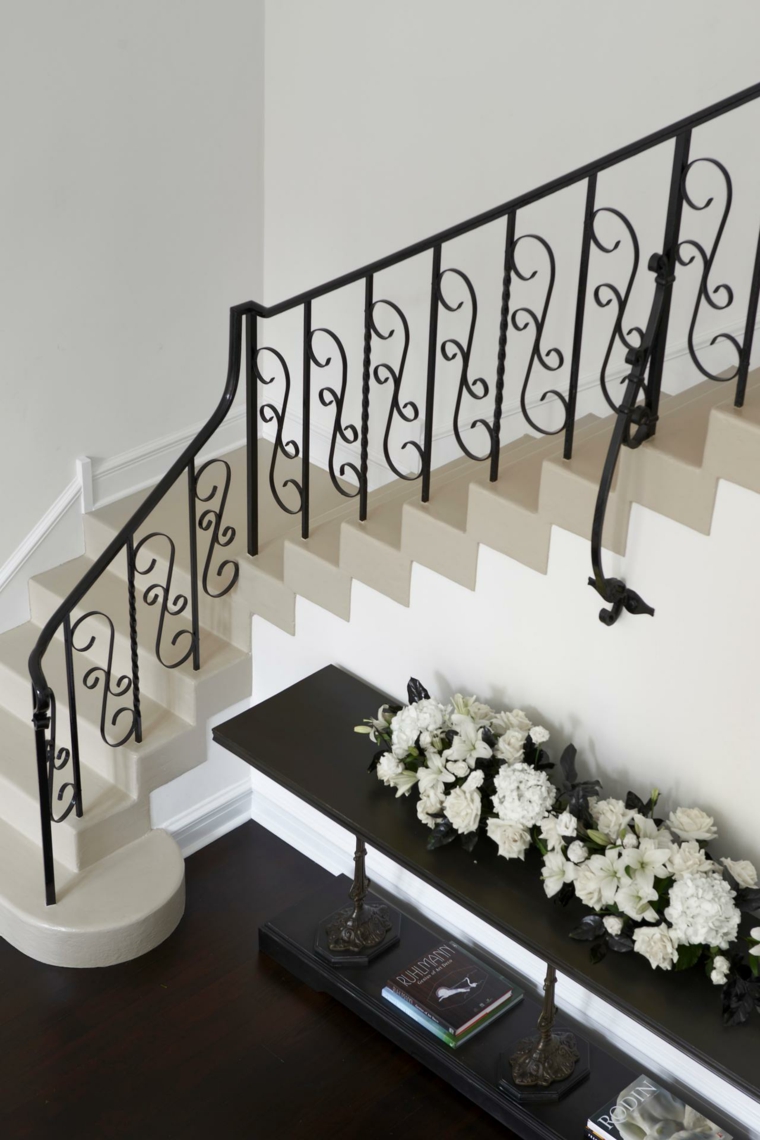 classic black metal stair railing